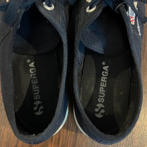Women's Superga 2790 ACTOW Flatform Sneaker Navy Canvas/Cotton - Size 36 - Picture 6 of 9